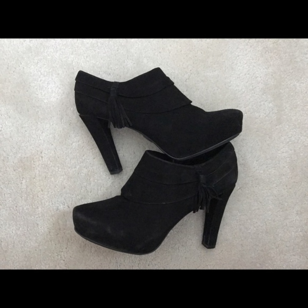 Suede, Black, high heel booties